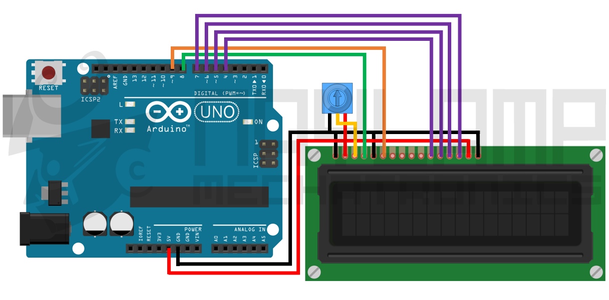 Conexion LCD1602 y arduino